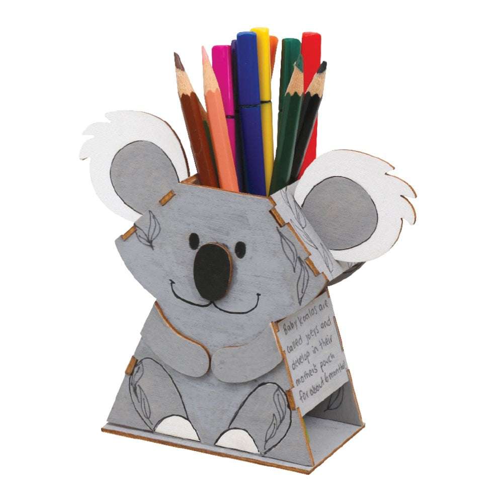 3D Wooden Koala Pencil Holder - Each