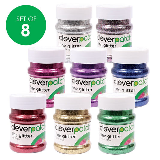 CleverPatch Fine Glitter - 145g - Set of 8 Colours