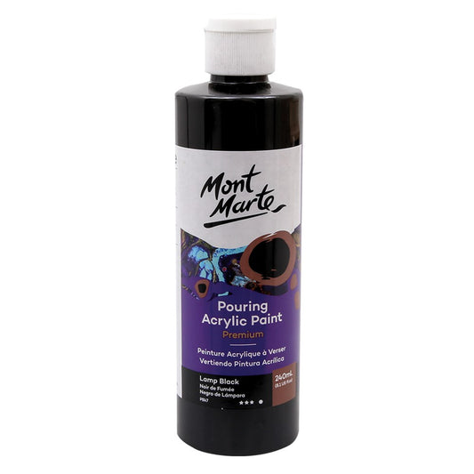 Mont Marte Acrylic Pouring Paint - Lamp Black - 240ml