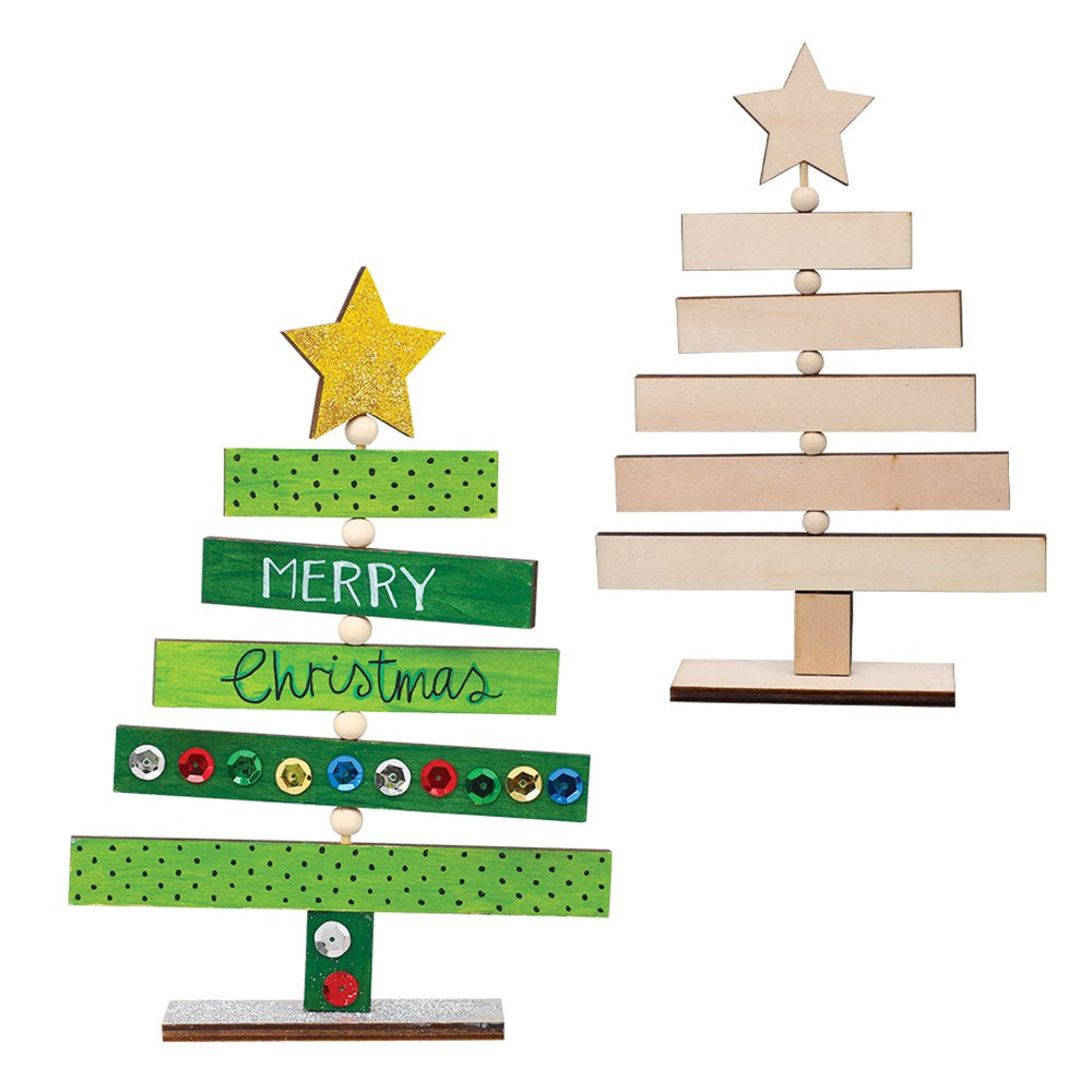 Wooden Panel Christmas Tree - Each