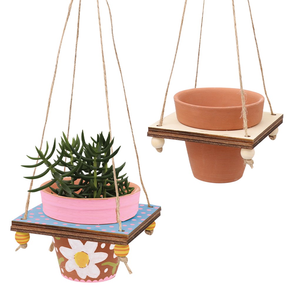 Wooden Hanging Pot Holder - Each