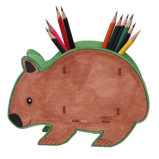 3D Wooden Wombat Pencil Holder- Each