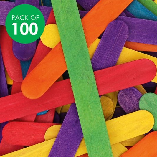 Giant Popsticks - Coloured - Pack of 100
