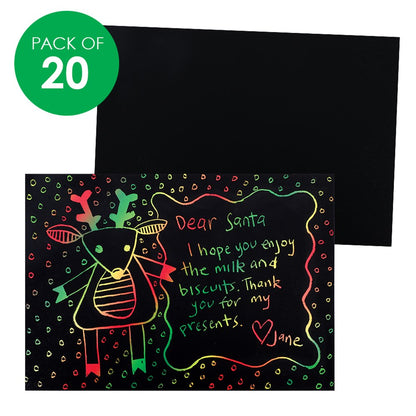 Scratch Board Sheets - Christmas Colours - Pack of 20