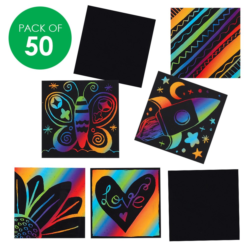 Scratch Board Squares - Pack of 50