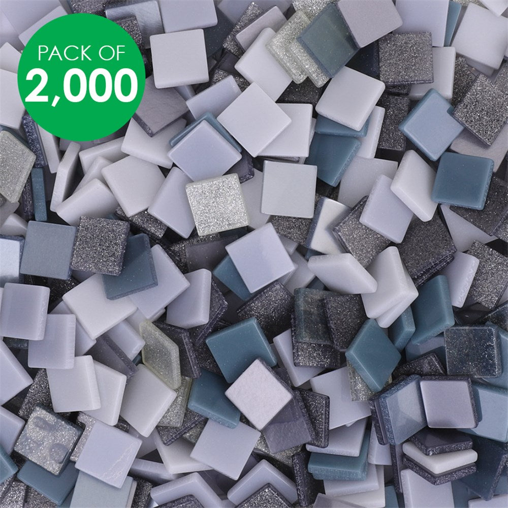 Resin Mosaic Tiles - Grey Mix - Pack of 2,000