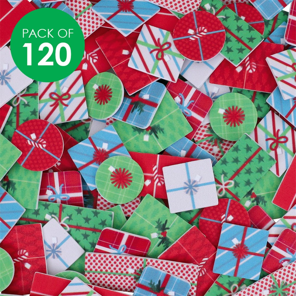 Foam Christmas Presents Stickers - Pack of 120