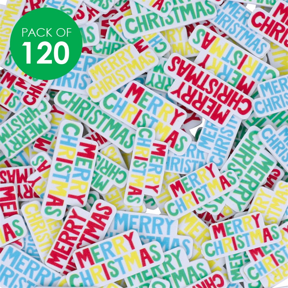 Foam Merry Christmas Stickers - Pack of 120