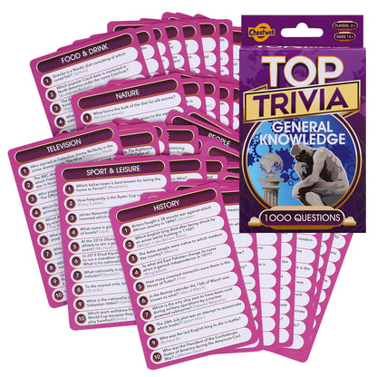 Top Trivia Cards - General Knowledge - Pack of 50
