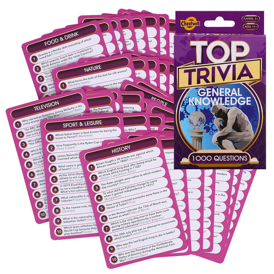 Top Trivia Cards - General Knowledge - Pack of 50