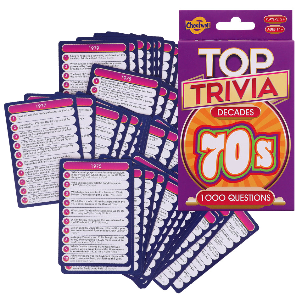 Top Trivia Cards - 1970s - Pack of 50