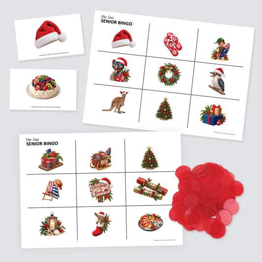 Aussie Christmas Picture Bingo Set - 10 Players