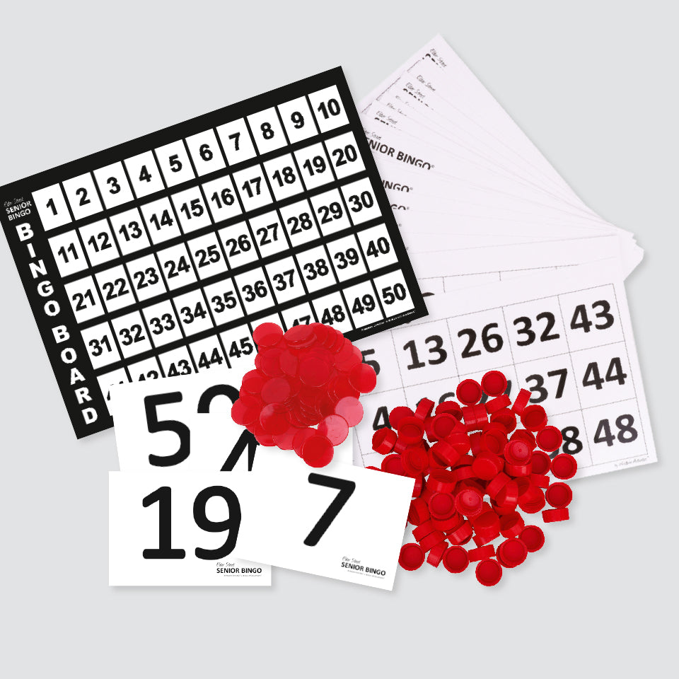 Senior Bingo Set - Numbers 1 to 50 - 30 Players
