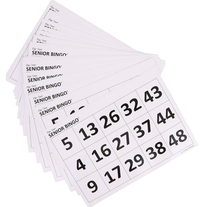 Large Print Bingo Cards - 1 to 50 - A4 Size - Pack of 30