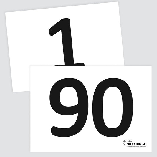 Large Numbers - 1 to 90 - A4 Size - Pack of 90