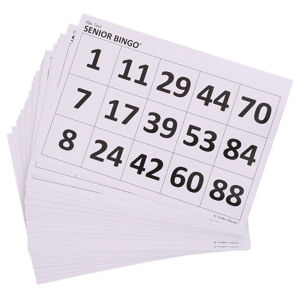 Large Print Bingo Cards - 1 to 90 - A4 Size - Pack of 30