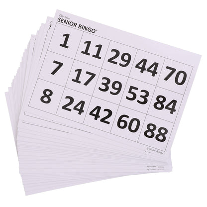 Large Print Bingo Cards - 1 to 90 - A4 Size - Pack of 30