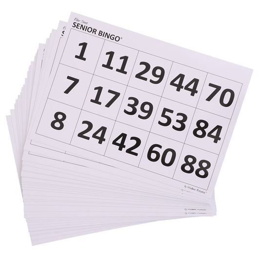 Large Print Bingo Cards - 1 to 90 - A4 Size - Pack of 30