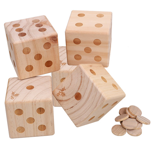 Large Wooden Dice - 9cm - Pack of 5