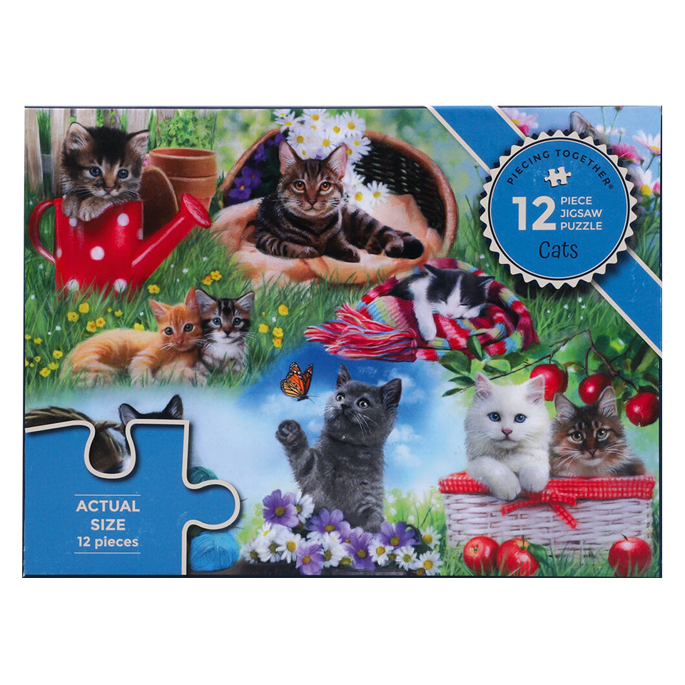 Piecing Together Puzzle - Cats - 12 Pieces