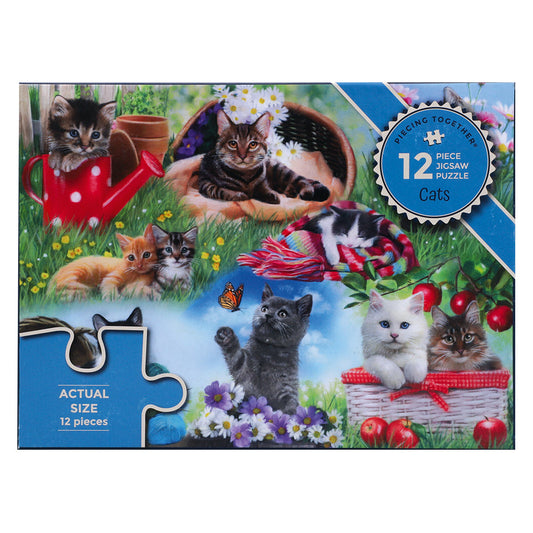 Piecing Together Puzzle - Cats - 12 Pieces