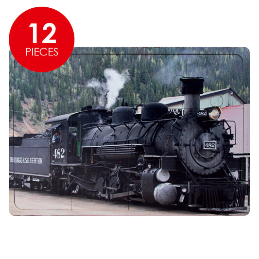 Wooden Puzzle - Black Steam Train - 12 Pieces
