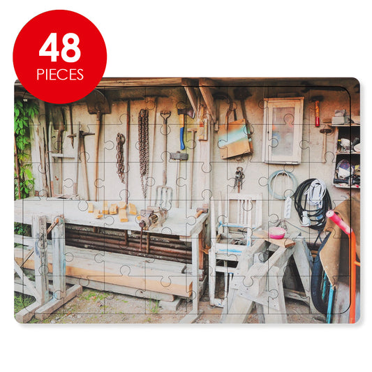 Wooden Puzzle - Garage Tools - 48 Pieces