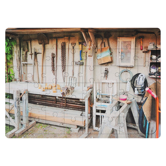 Wooden Puzzle - Garage Tools - 48 Pieces