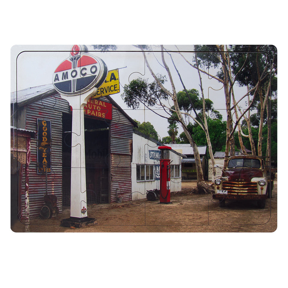 Wooden Puzzle - Historic Service Station - 12 Pieces