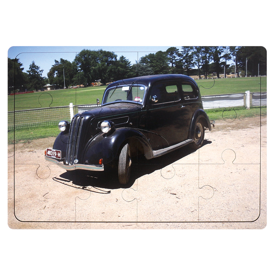 Wooden Puzzle - Black Classic Car - 12 Pieces