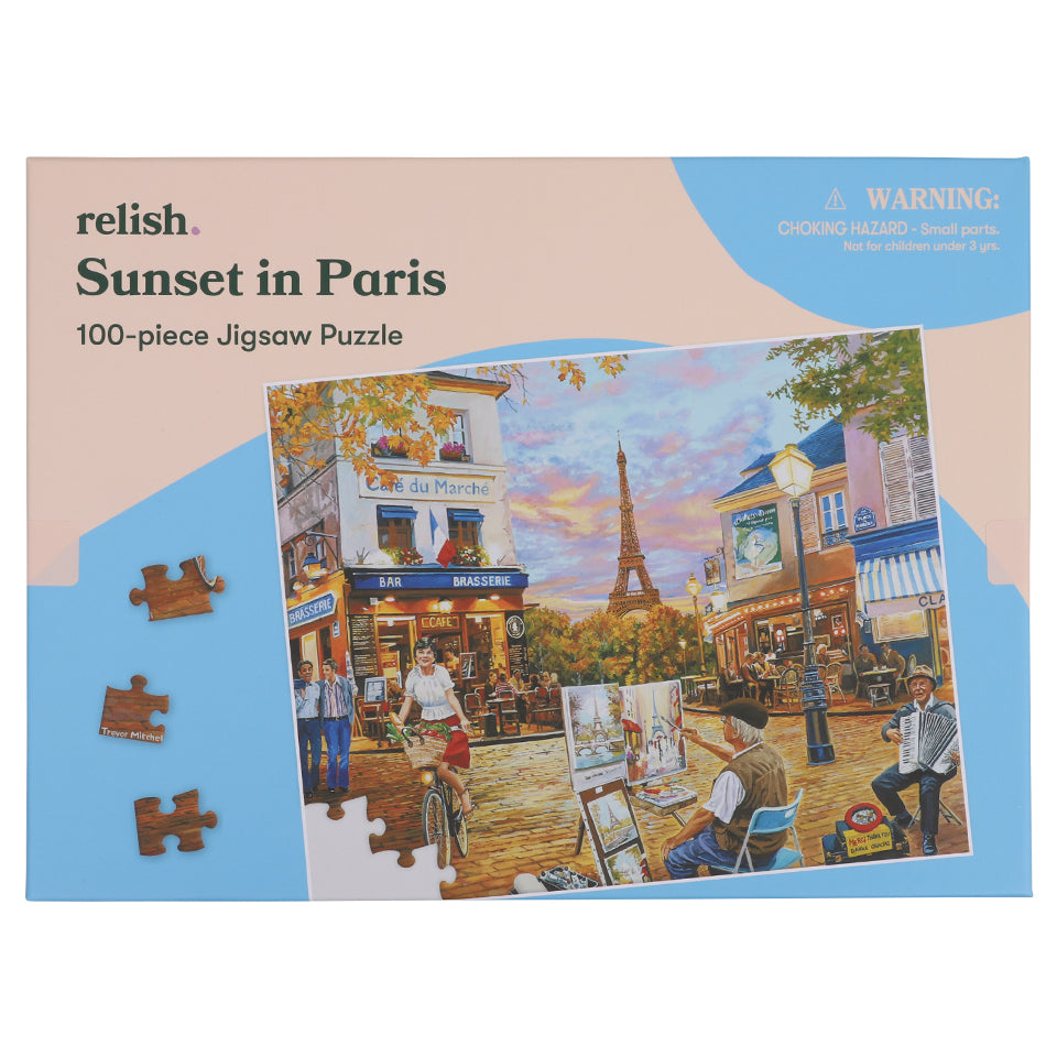 Puzzle - Sunset in Paris - 100 Pieces
