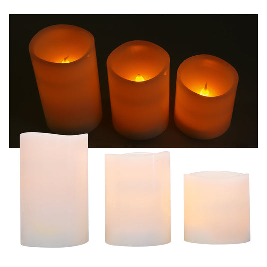 Battery LED Pillar Candles - Pack of 3