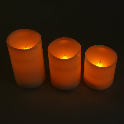 Battery LED Pillar Candles - Pack of 3