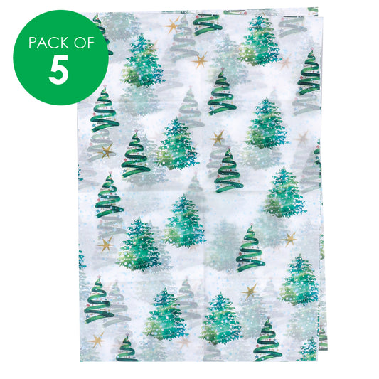 Tissue Paper - Christmas Trees - Pack of 5
