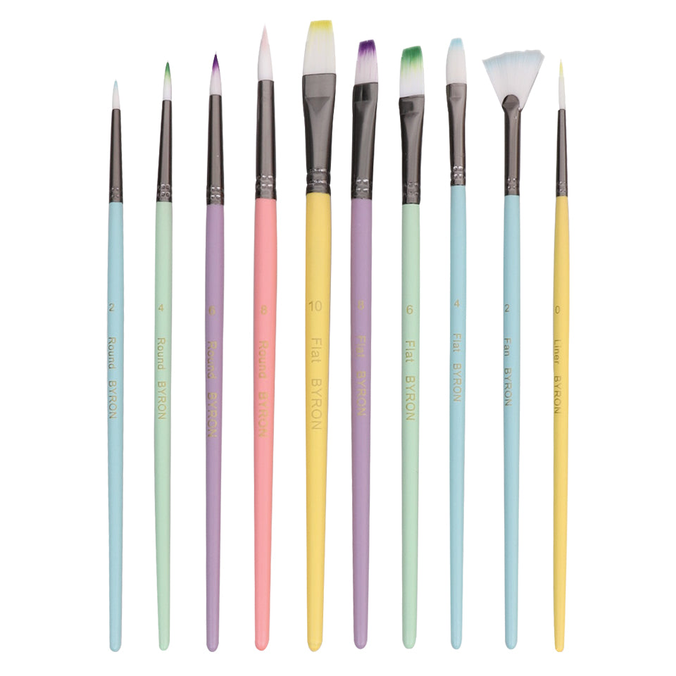 Byron Paint Brushes - Assorted - Pack of 10