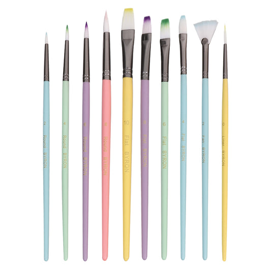 Byron Paint Brushes - Assorted - Pack of 10