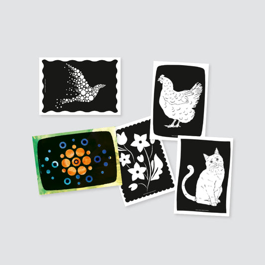 Colouring Sheets - Black Background - A4 - Pack of 10