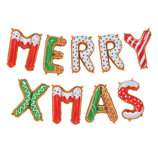 Merry Xmas Balloons - Set of 9