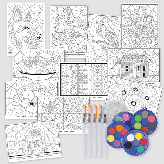 Watercolour Paint By Numbers Kit - A3