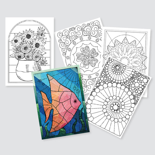 Colouring Sheets - Patterns - A3 - Pack of 10