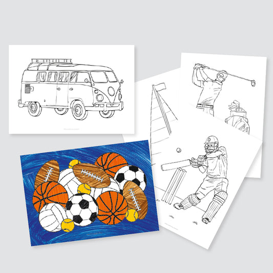 Colouring Sheets - Sports & Recreation - A3 - Pack of 10