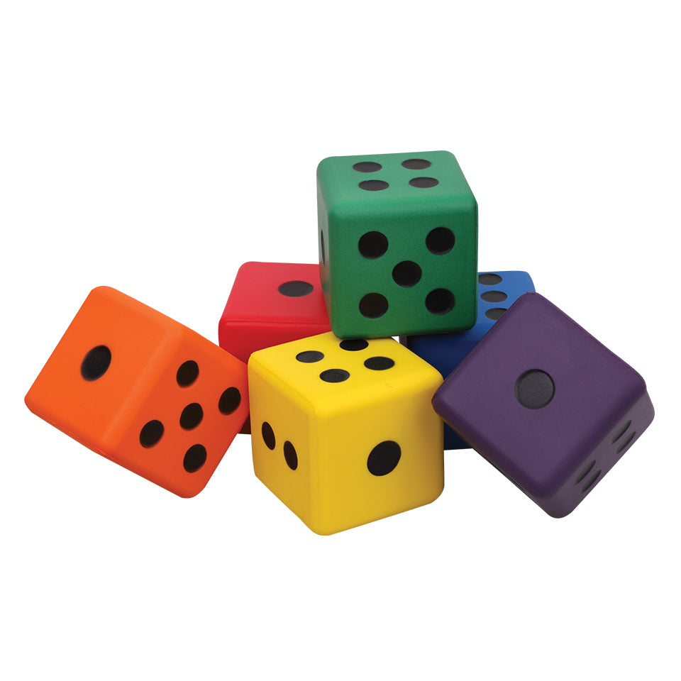 Jumbo Foam Dice - 8 x 8cm - Pack of 6