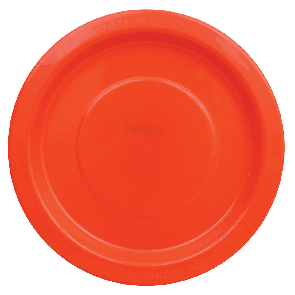 Reusable Plastic Plates - Orange - Pack of 20