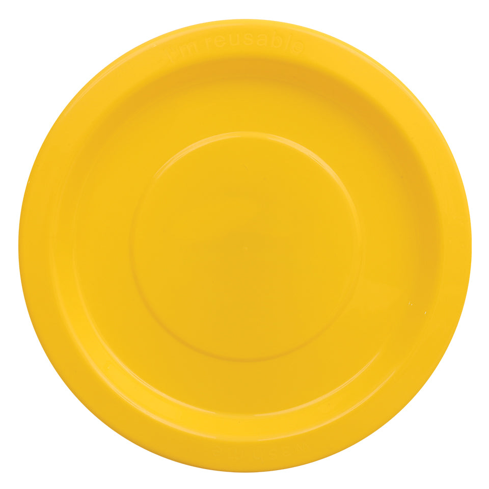 Reusable Plastic Plates - Yellow - Pack of 20