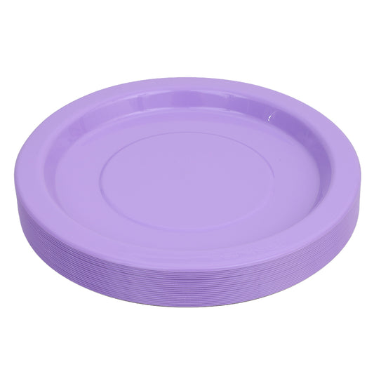 Reusable Plastic Plates - Purple - Pack of 20