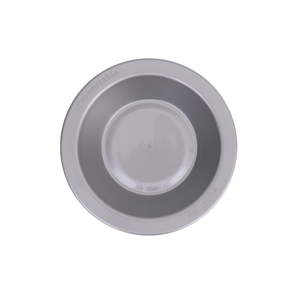 Reusable Plastic Bowls - Silver - Pack of 20