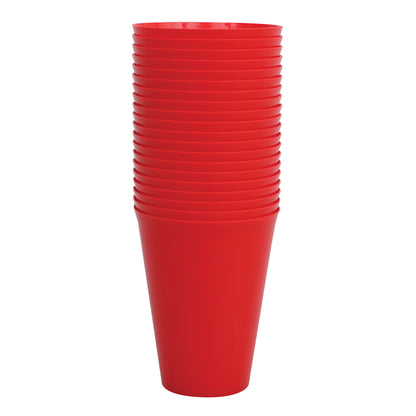 Reusable Plastic Cups - Red - Pack of 20