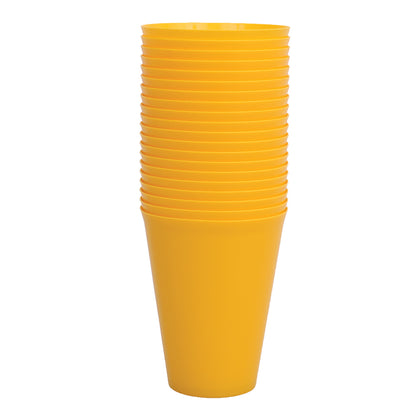 Reusable Plastic Cups - Yellow - Pack of 20