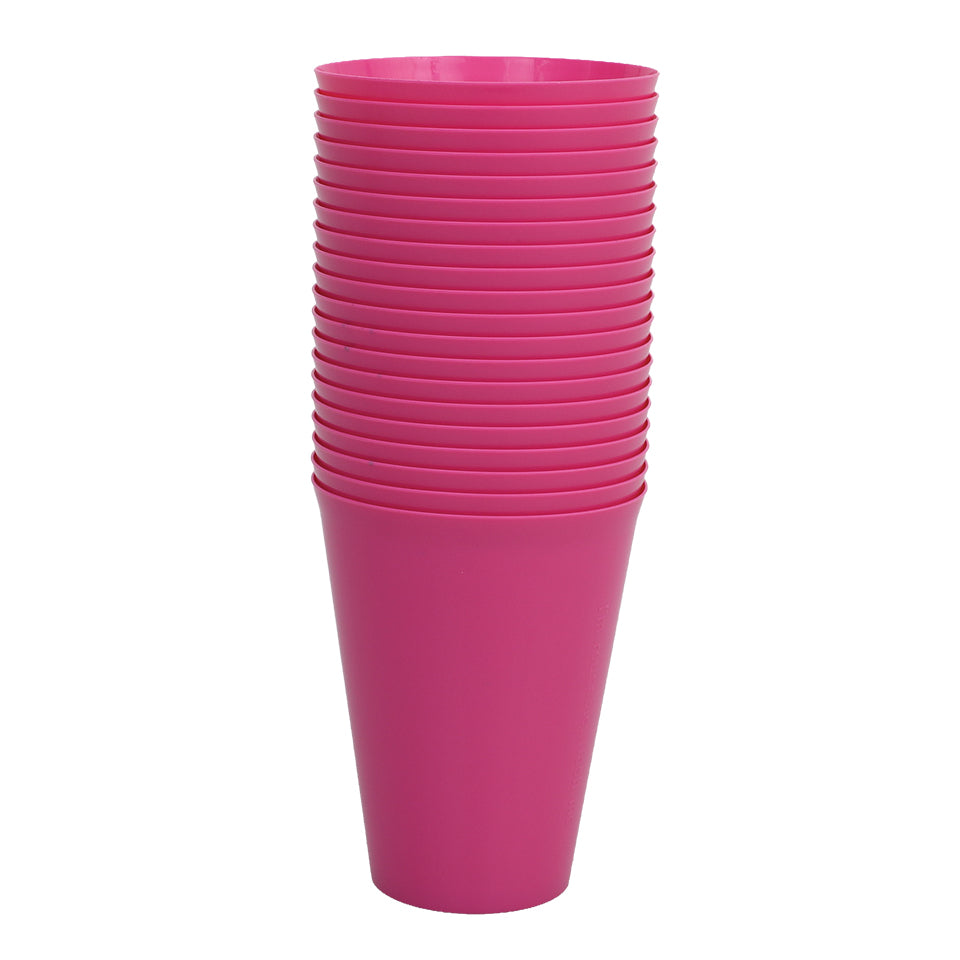 Reusable Plastic Cups - Pink - Pack of 20