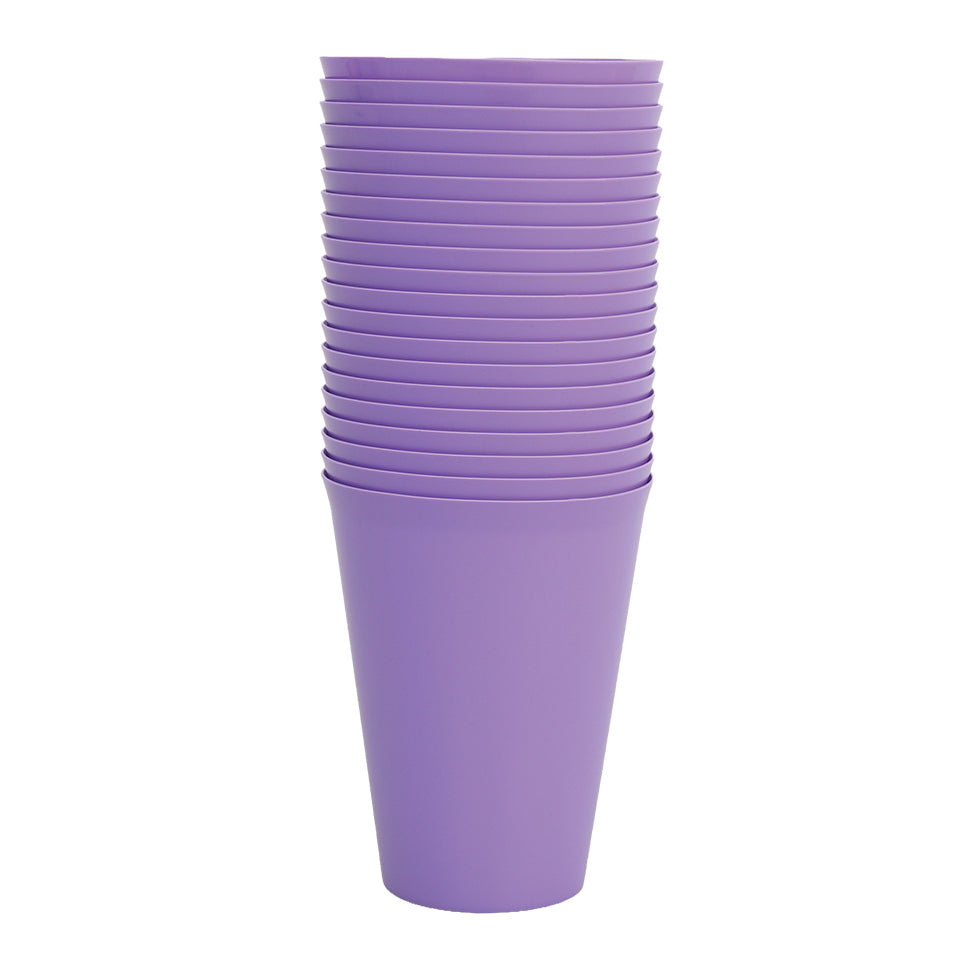 Reusable Plastic Cups - Purple - Pack of 20